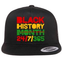 Black History Month 24 7 365 Flat Bill Trucker Hat