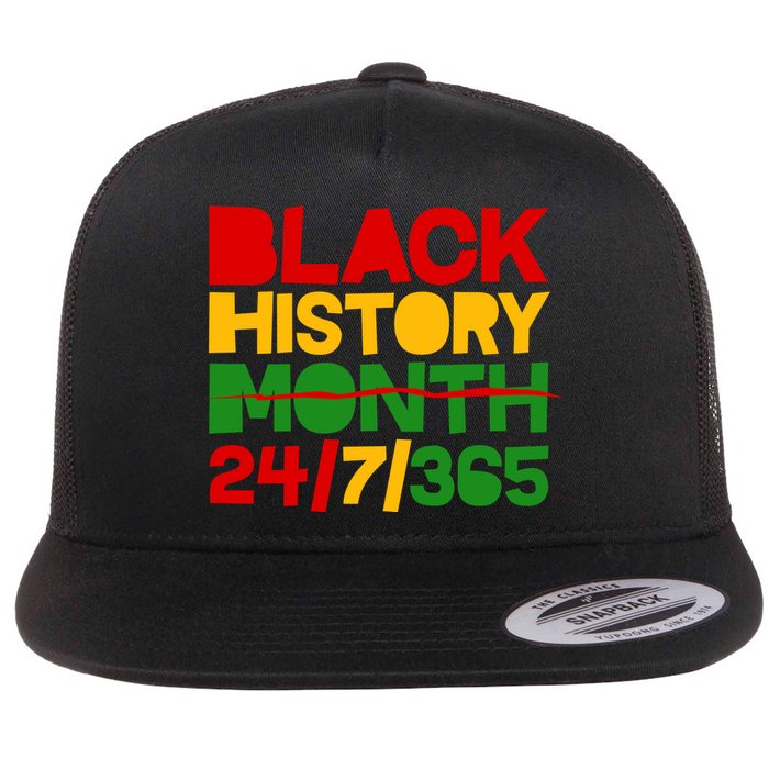 Black History Month 24 7 365 Flat Bill Trucker Hat