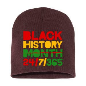 Black History Month 24 7 365 Short Acrylic Beanie