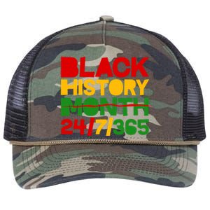 Black History Month 24 7 365 Retro Rope Trucker Hat Cap