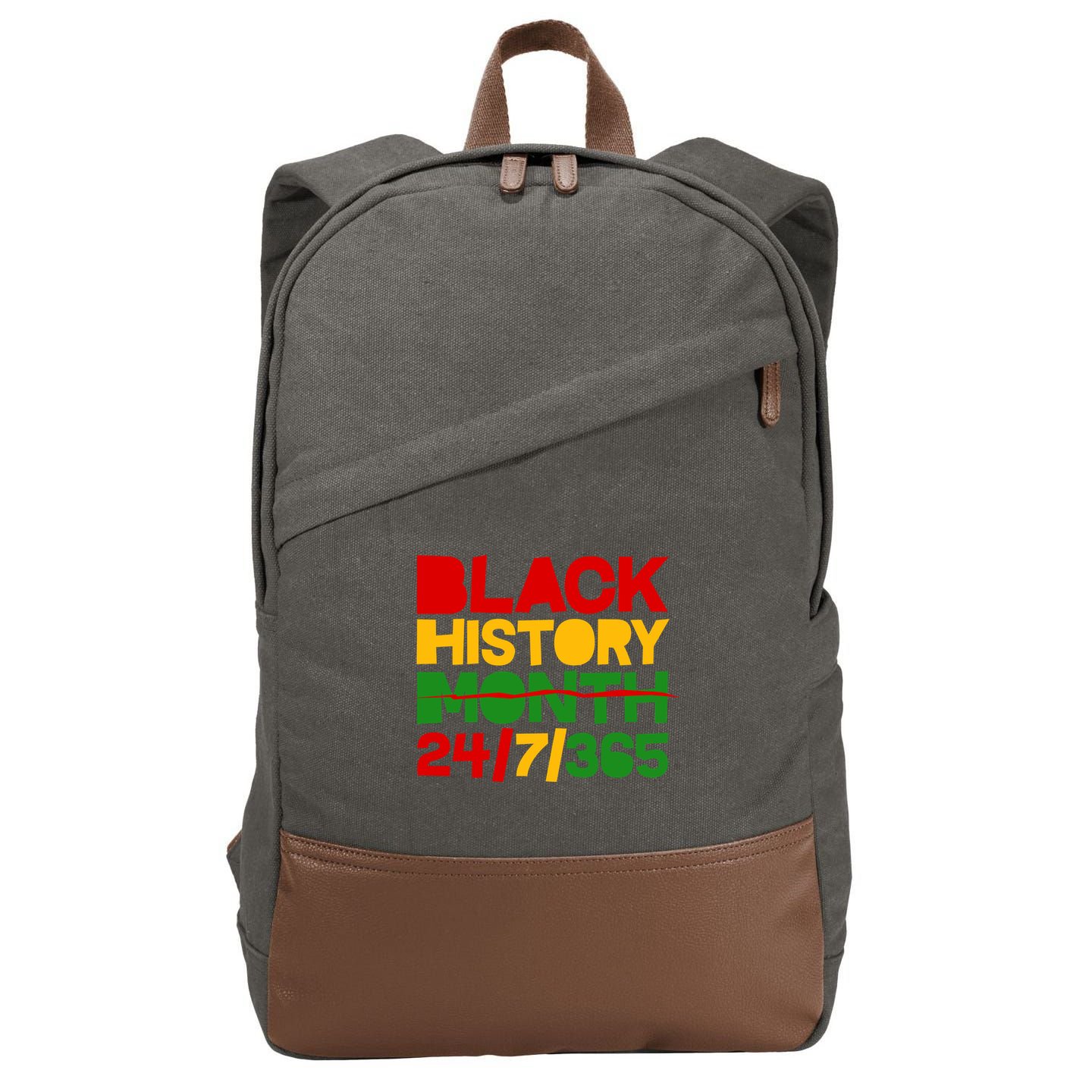 Black History Month 24 7 365 Cotton Canvas Backpack