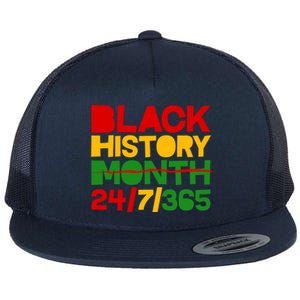 Black History Month 24 7 365 Flat Bill Trucker Hat