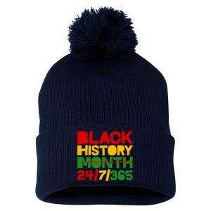 Black History Month 24 7 365 Pom Pom 12in Knit Beanie