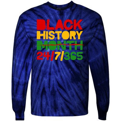 Black History Month 24 7 365 Tie-Dye Long Sleeve Shirt