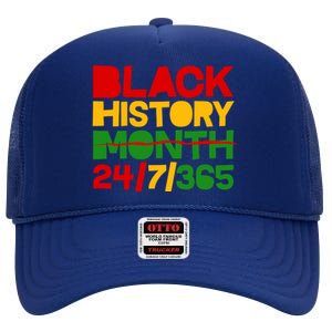 Black History Month 24 7 365 High Crown Mesh Back Trucker Hat