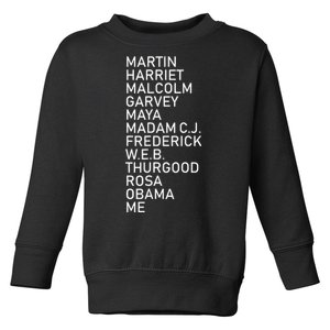 Black History Month Black Leaders Graphic Design Toddler Sweatshirt