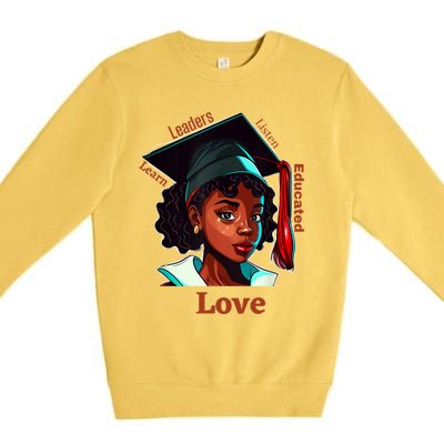 Black History Month Black Educated Leaders Valentines Day Gift Premium Crewneck Sweatshirt