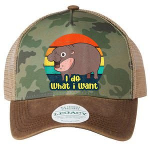 Baby Hippo Moo Deng I Do What I Want Legacy Tie Dye Trucker Hat