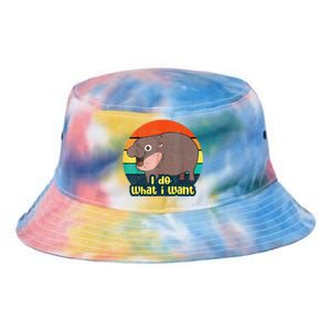 Baby Hippo Moo Deng I Do What I Want Tie Dye Newport Bucket Hat