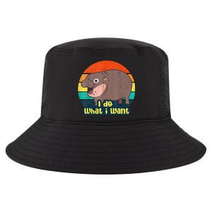 Baby Hippo Moo Deng I Do What I Want Cool Comfort Performance Bucket Hat