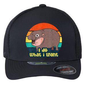 Baby Hippo Moo Deng I Do What I Want Flexfit Unipanel Trucker Cap