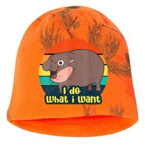 Baby Hippo Moo Deng I Do What I Want Kati - Camo Knit Beanie