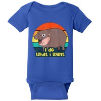 Baby Hippo Moo Deng I Do What I Want Baby Bodysuit