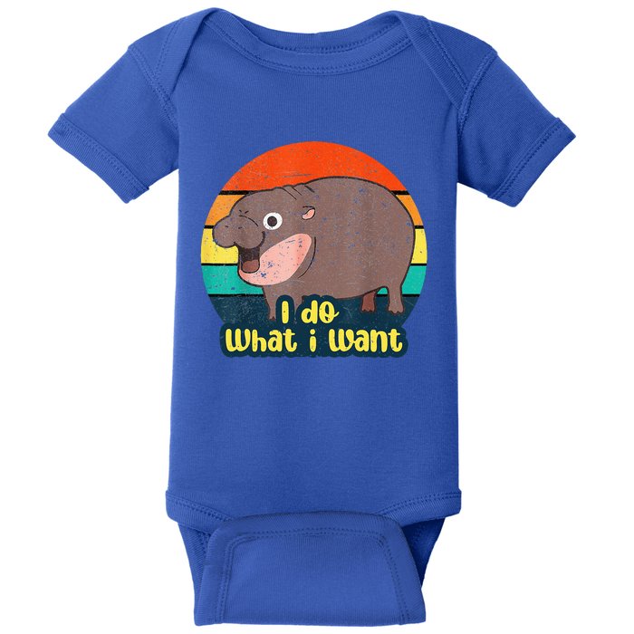 Baby Hippo Moo Deng I Do What I Want Baby Bodysuit