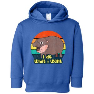 Baby Hippo Moo Deng I Do What I Want Toddler Hoodie