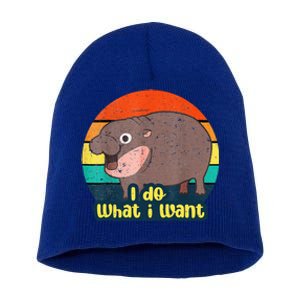 Baby Hippo Moo Deng I Do What I Want Short Acrylic Beanie