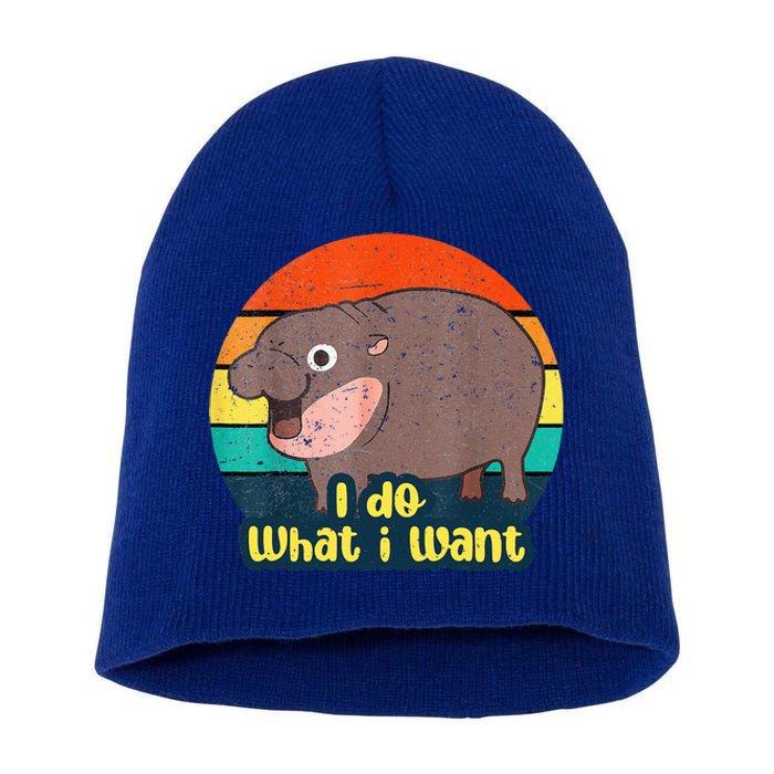 Baby Hippo Moo Deng I Do What I Want Short Acrylic Beanie