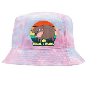 Baby Hippo Moo Deng I Do What I Want Tie-Dyed Bucket Hat