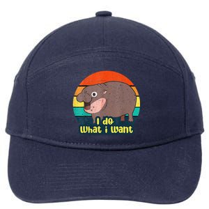 Baby Hippo Moo Deng I Do What I Want 7-Panel Snapback Hat