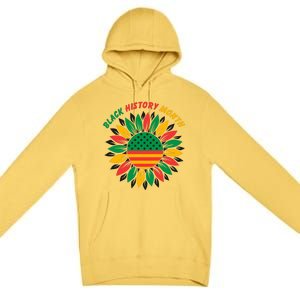 Black History Month Sunflower Flag Premium Pullover Hoodie