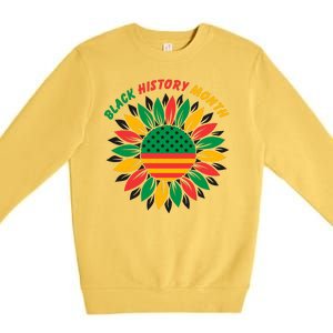 Black History Month Sunflower Flag Premium Crewneck Sweatshirt