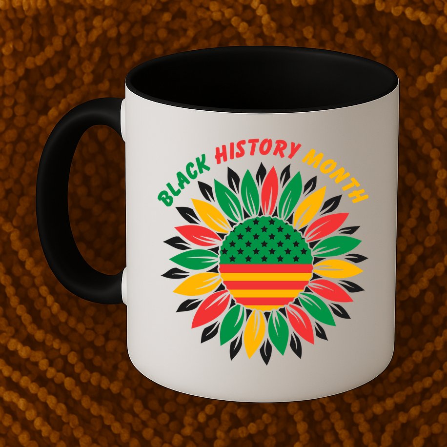 Black History Month Sunflower Flag Mug