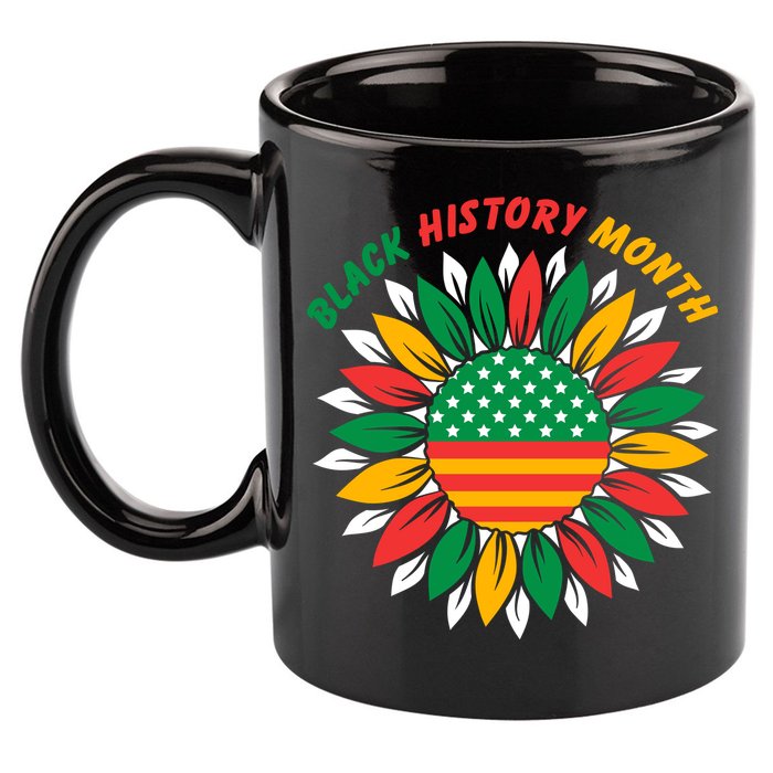 Black History Month Sunflower Flag 11oz C Handle Ceramic Mug
