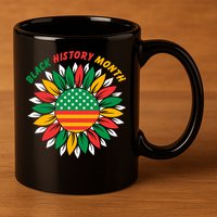 Black History Month Sunflower Flag 11oz C Handle Ceramic Mug