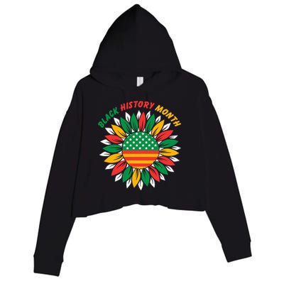 Black History Month Sunflower Flag Crop Fleece Hoodie