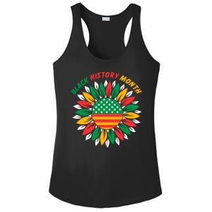 Black History Month Sunflower Flag Ladies PosiCharge Competitor Racerback Tank