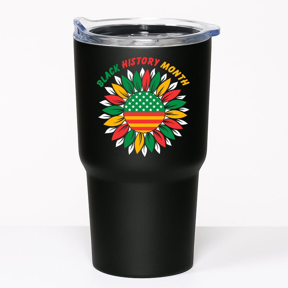 Black History Month Sunflower Flag Tumbler