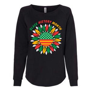 Black History Month Sunflower Flag Womens California Wash Sweatshirt