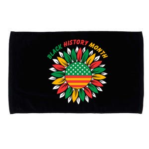 Black History Month Sunflower Flag Microfiber Hand Towel