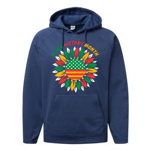 Black History Month Sunflower Flag Performance Fleece Hoodie