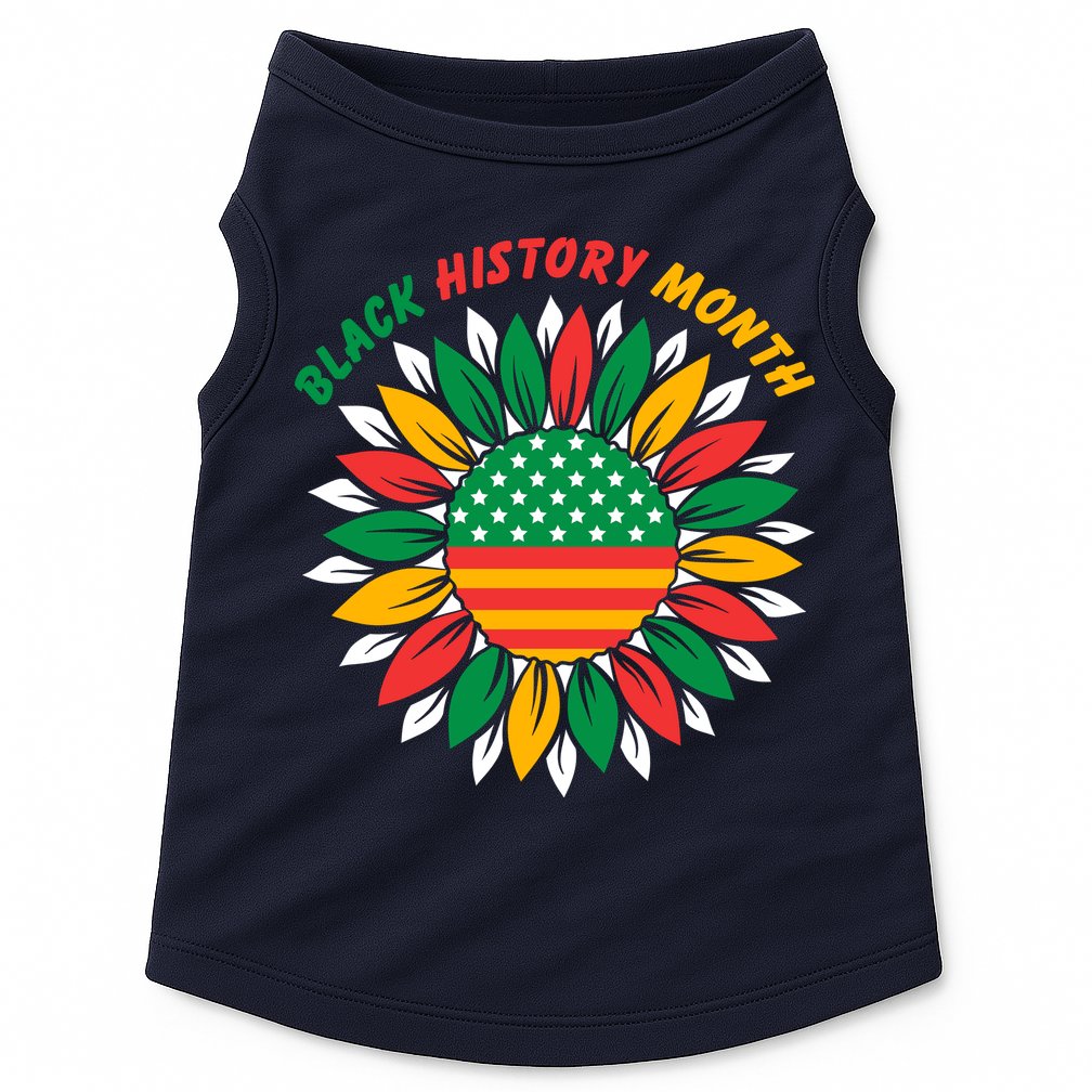 Black History Month Sunflower Flag Doggie Tank