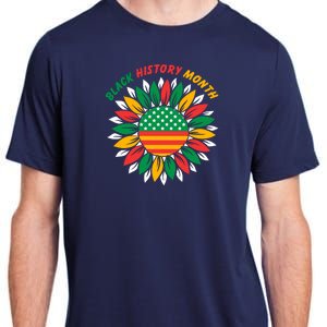 Black History Month Sunflower Flag Adult ChromaSoft Performance T-Shirt