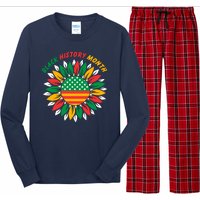 Black History Month Sunflower Flag Long Sleeve Pajama Set