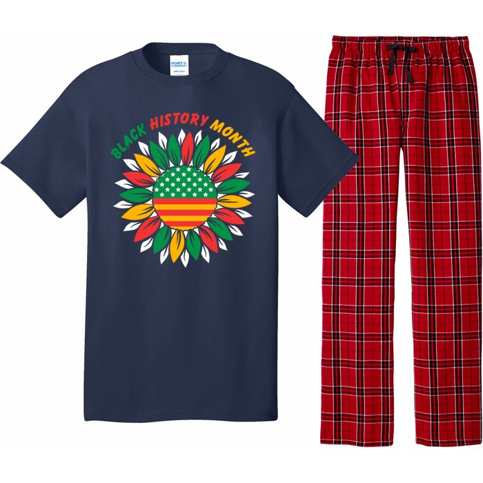 Black History Month Sunflower Flag Pajama Set