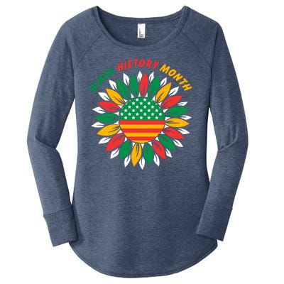 Black History Month Sunflower Flag Women's Perfect Tri Tunic Long Sleeve Shirt