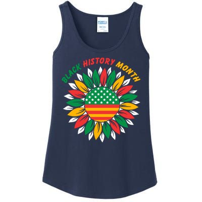 Black History Month Sunflower Flag Ladies Essential Tank