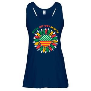 Black History Month Sunflower Flag Ladies Essential Flowy Tank