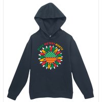 Black History Month Sunflower Flag Urban Pullover Hoodie