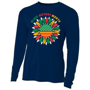 Black History Month Sunflower Flag Cooling Performance Long Sleeve Crew