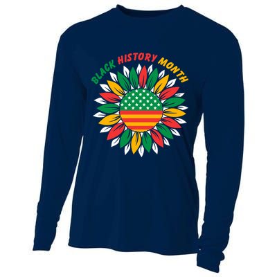 Black History Month Sunflower Flag Cooling Performance Long Sleeve Crew