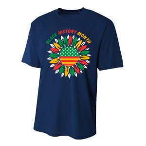 Black History Month Sunflower Flag Performance Sprint T-Shirt