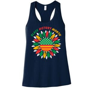 Black History Month Sunflower Flag Women's Racerback Tank