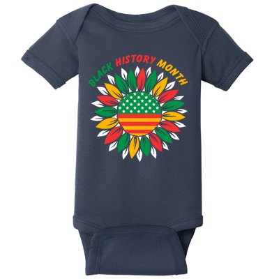 Black History Month Sunflower Flag Baby Bodysuit