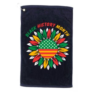 Black History Month Sunflower Flag Platinum Collection Golf Towel