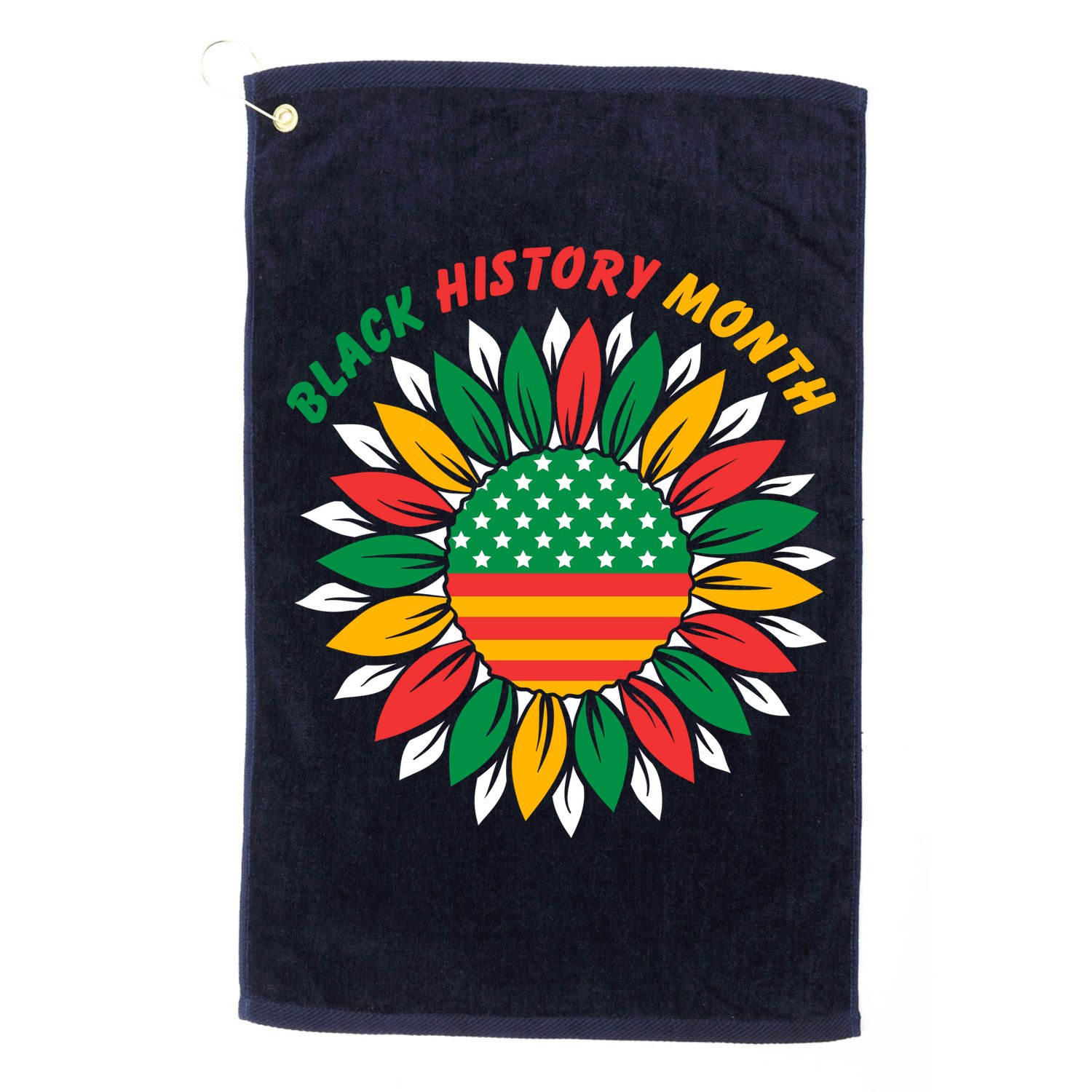 Black History Month Sunflower Flag Golf Towel