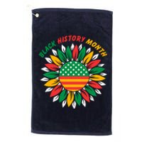 Black History Month Sunflower Flag Platinum Collection Golf Towel